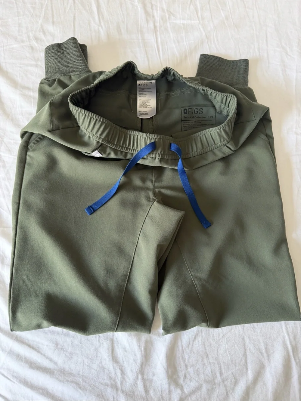 Figs Men Moss Tansen Jogger pants XS/REGULAR with Blue Drawcord